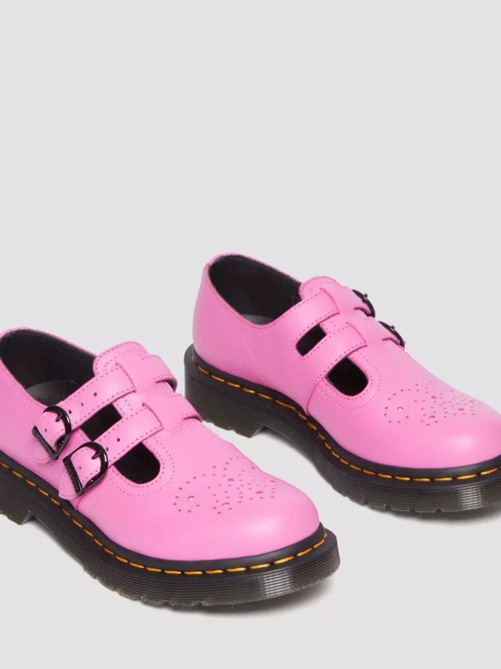 Dr. Martens Pink Double-Strap Mary Jane Platform Shoes Size 6